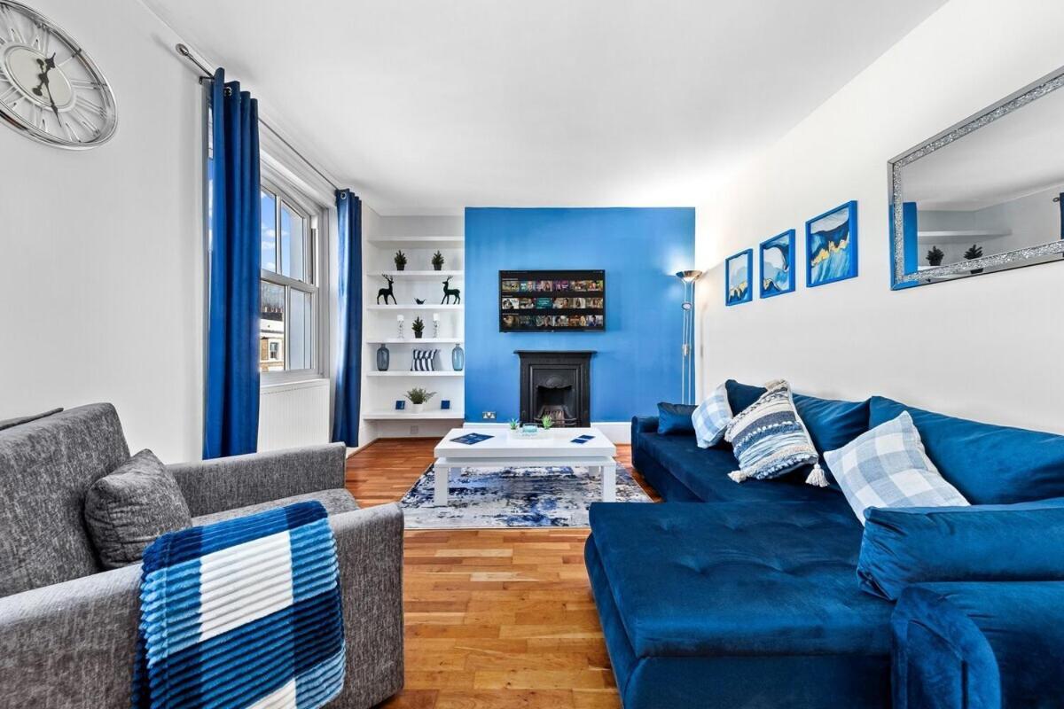 Balcony Blue Theme 1 Bedroom Central London Luxury Flat Near Hyde Park! Accommodates Up To 6! Double Sofa Bed And Next To Station! מראה חיצוני תמונה